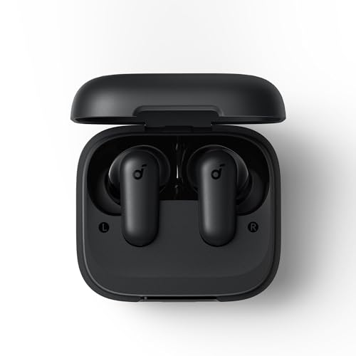 Soundcore P30i by Anker Noise Cancelling Earbuds, Hands-Free Viewing | Strong and Smart Noise Cancelling, Powerful Bass, 45H Playtime, 2-in-1 Case and Phone Stand, IP54, Bluetooth 5.4 - color: Black