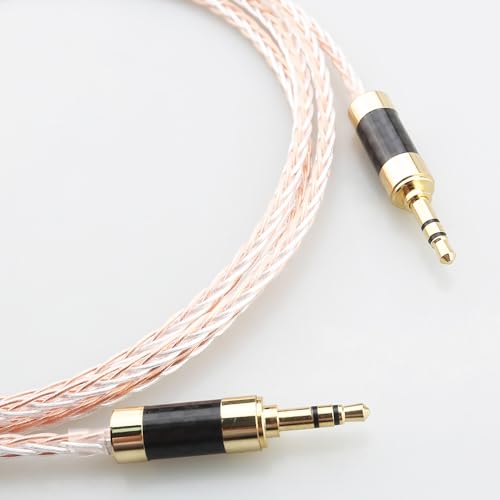 3.5mm Stereo Aux Audio Cable Compatible with Phone MP3 Car Headset Speaker 24K Gold Plated Male to Male (Straight to Straight, 0.5m)