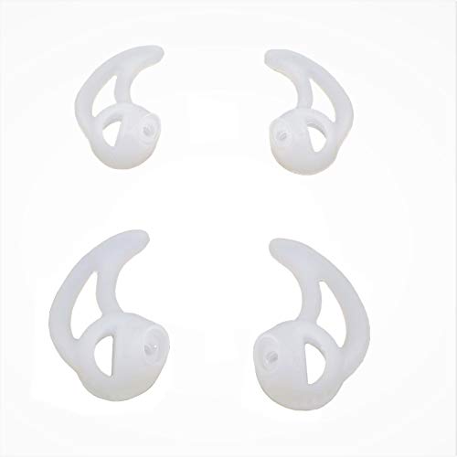 Silicone Fin Ear Mold for Two Way Radio Earpiece Replacement Acoustic Tube | 2 Pairs Large & Small Stabilizer Ear Mold, Air Acoustic Coil Tube, Two-Way Radio, Police & Surveillance Earpieces - size: Fin Shape Small Large