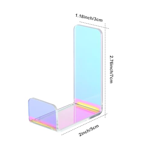 Weewooday 4 Pieces Headphone Hanger Headset Stand Holder, Colorful | Adhesive Wall Mount Headphone Hook under Desk Acrylic Gaming Earphones Hanger for Earphone Controller - color: Colorful