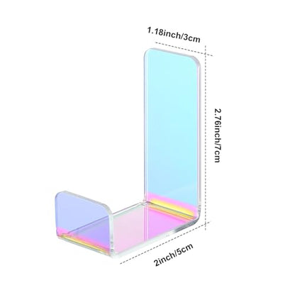 Weewooday 4 Pieces Headphone Hanger Headset Stand Holder, Colorful | Adhesive Wall Mount Headphone Hook under Desk Acrylic Gaming Earphones Hanger for Earphone Controller - color: Colorful