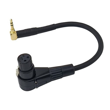 WJSTN 1/8 inch 3.5mm to Female Right Angle XLR Adjustable Angle Balanced Stereo Audio Adapter Cable - size: 6 inches
