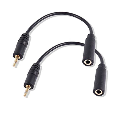 2.5mm to 3.5mm Short Cable，2 Pack 2.5mm Mono Plug to 3.5mm Mono Jack Adapter Audio Cable for Smartphone Headphone etc(16cm