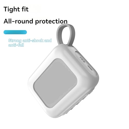 Protective Silicone Case Cover Compatible for JBL GO4 Bluetooth Speaker Travel Carrying Case Sleeve Outdoor Portable Stand Up Skin Cover (White) - color: White