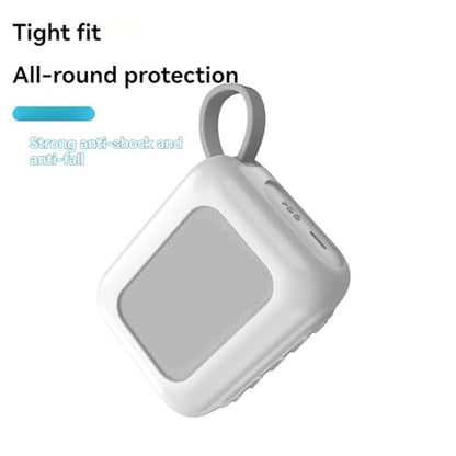 Protective Silicone Case Cover Compatible for JBL GO4 Bluetooth Speaker Travel Carrying Case Sleeve Outdoor Portable Stand Up Skin Cover (White) - color: White