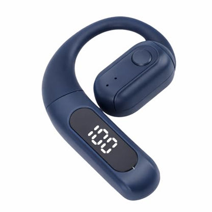 Yoidesu Single Ear Bluetooth Headset for Phone Calls with Display, Ear Piece Bluetooth Phone with 180 Rotatable Hook and Replaceable Battery for Daily Use (Blue) - color: Blue
