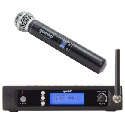 Gemini UHF Handheld Microphone System, 256 Channels, 240ft (UHF-6100M-R2) - style: Single Mic