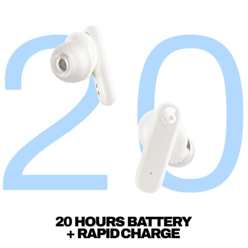 Skullcandy Smokin’ Buds Wireless Noise Isolating Earbuds - Bone | In-Ear Fit, Bluetooth, 20 Hours Battery, IPX4 Sweat and Water Resistant, Microphone for iPhone Android, Commuting, Studying - color: Bone