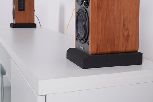Sound Addicted - Studio Monitor Isolation Pads for 3-4.5 inches Small Speakers, Pair of 2 High Density Dampening Acoustic Stands Foam which Fits Most Bookshelf’s and Desktops | SMPad 4 - size: for 3''-4.5'' Speakers