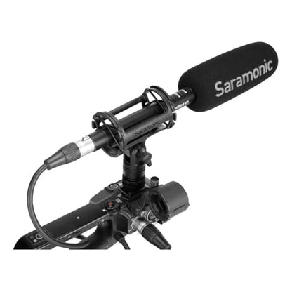 Saramonic SoundBird V1 Professional Supercardioid Shotgun Mic | +48v & AA Power, Shock Mount, Windscreen, Pouch & XLR - size: V1 10.7" Supercardioid