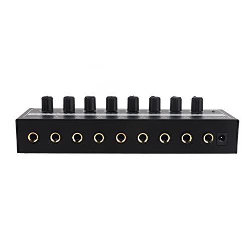 Headphone Amplifier - 8 Channel Mini Headphone Amp, Portable Stereo Headphone Amplifier, Bass Headphone Amp for Studio and Stage 100 to 240V