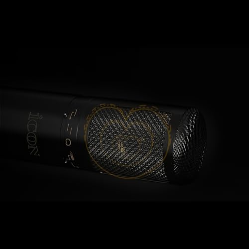 iCON Pro Audio Apollo 34mm Condenser XLR Microphone with Shock Mount | 34mm Gold-Sputtered Capsule Cardioid XLR Microphone for Studio Streaming