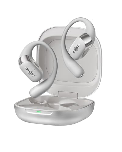 SHOKZ OpenFit 2+ Open-Ear Earbuds, Grey, Dolby Audio,Wireless Charging | Soft Ear Hooks； IP55 Water-Resistant; USB-C Fast Charging；48H Playtime; Gym/outdoor/home use - color: Grey, style: Dolby Audio / USB-C&Wireless