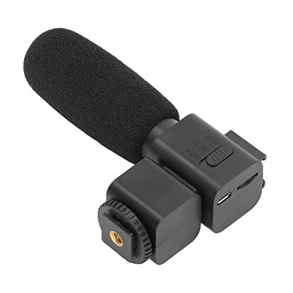 ASHATA Universal Camera Microphone, Video Microphone with Shock Mount, Unidirectional Stereo Camera Recording Mic for Studio Recording, Home Recording, Podcasting and Streaming