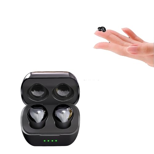 Xmenha Ear Buds Small Mini Invisible Earbuds Wireless Bluetooth Hidden for Work Micro Tiny Discreet Smallest Earbuds for Small Ears Hidden Discreet Headphones - color: Black
