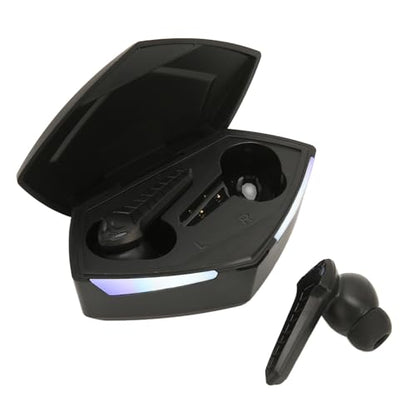 Low Latency Bluetooth Gaming Earbuds 45ms Dual Modes Wireless Earphone Stereo Sound with Built in Mic for Phone Laptop PC, 13mm Driver, 8H Battery (Black) - color: Black