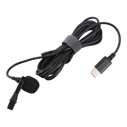 USB C Lavalier Microphone for Smartphone Recording, Wired Lapel Mic with Noise Reduction, Plug & Play Clip On Interview Mic for Video Online Class Game Live Streaming, Compact
