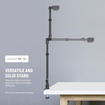 NEEWER 45.5" Overhead Camera Desk Stand, Aluminum 4 Section Magic Mic Boom Arm with C Clamp Mount Holder, for Webcam LED Light Microphone Streaming Zoom Video Recording, Max Load 4.41lb, DS023 - style: DS023