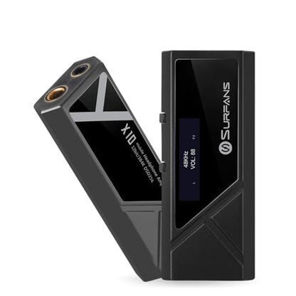 Surfans X10 Portable DAC Headphone Amplifier, USB-C DAC Dongle with 3.5mm & 4.4mm Balanced Outputs, Up to 522mW, ES9028Q2M Hi-Res Audio Adapter for IEMs/Headphones, iPhone/Android,PC/Mac - color: Black