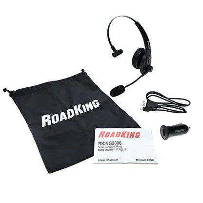 RoadKing Truck Driver Headset RKING2000 Noise Cancelling Truck Driver Bluetooth Headset Wireless Headphones w/Mic