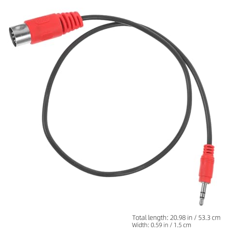 Hemobllo 5mm Right Angle Audio Jack to 5-pin Din Midi Cable Adapter 0.5m Stereo Audio Cord and Midi Keyboard Connection