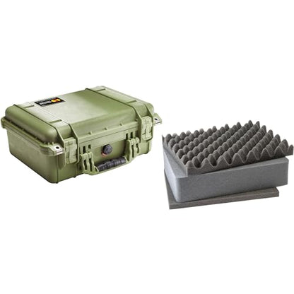 Pelican 1450 OD Green Equipment Case with Foam 13" x 16" x 6.88" - color: Olive Drab, style: With Foam