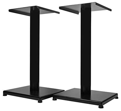 Rockville RS29B 29" Black Bookshelf Speaker/Studio Monitor Stands, Pair | Black, 60 Lb Load Capacity, EVA Isolation Pads, Cable Management, Powder Coated, Brass Spikes, Rubber Feet, 9" x 9" Top - color: Black