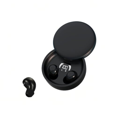Xmenha Low Profile Invisible Earbuds Mini Wireless Bluetooth with Premium Sound Quality and One-Step Auto Pairing Micro Tiny Small Discreet Earbuds for Small Ear Canals Invisible Ear Buds Mini - color: Black
