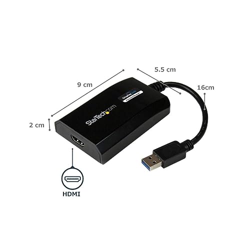 StarTech.com USB 3.0 to HDMI Adapter - DisplayLink Certified - 1080p (1920x1200) - USB Type-A to HDMI Display Adapter Converter for Monitor - External Video & Graphics Card - Windows/Mac (USB32HDPRO) | USB 3.0, Single display, 5.1ch audio, Auto driver ins
