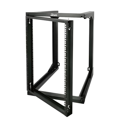 Tecmojo 15U Wall Mount Server Rack, Open Frame Network Rack for 19" Computer/AV/Data/IT/Media Equipment, 24" Depth, 16" Apart Mounting Holes, Swing Gate, Square and Tapped Holes - size: 15U/24" Depth (New)