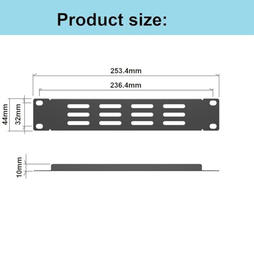 2 Pcs of 10 inch Rack Mount Vented Blank Panel 1U