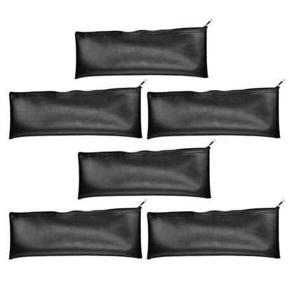 6pcs Portable Microphone Storage Bag for Hand Microphones with Pu Material and Dustproof Zipper Case, Lightweight Mic Pouch for Live Room Performances and Travel