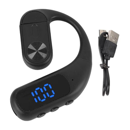 AMONIDA Bluetooth Headset, Single Ear Headset with Earhook Design, Noise Canceling Wireless Handsfree Earpiece for Trucker Driver Business (Black) - color: Black