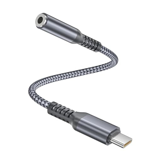 Elebase for iPhone 18 17 Pro Headphone Adapter 0.6FT,USB C Aux Audio Jack - size: USB C to 3.5mm, style: Grey