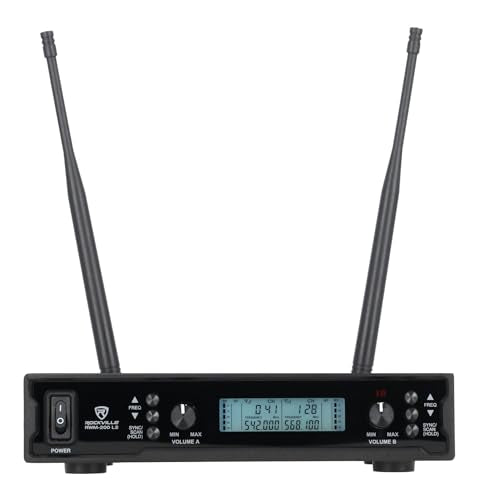 Rockville RWM-200 L2 Dual UHF Beltpack Wireless Microphone System, Lavalier & Headset Mics, 200 Channels, 3 Band EQ, Echo | 200 Channels, XLR/1/4" Outputs, 500' Range, Metal Receiver, Belt Pack EQ, One-Key Pairing, FCC Compliant - style: Lavalier