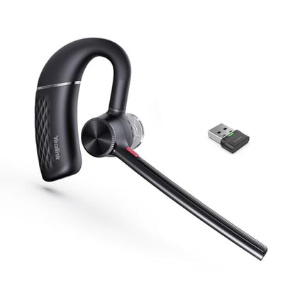 Yealink Bluetooth Headset BH71 Lite with USB Dongle,Wireless Bluetooth Earpiece,Single Ear Headset with Noise Canceling Mic,10Hrs Talktime,Mute