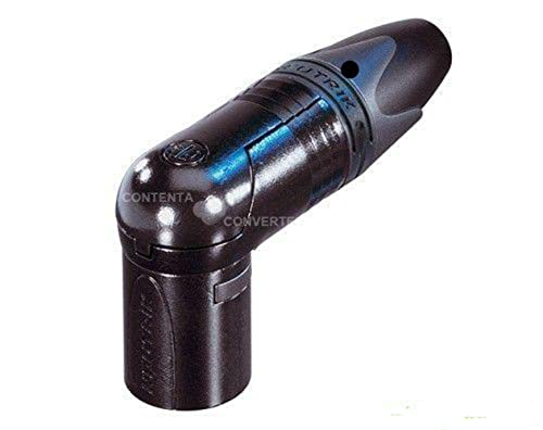 Neutrik NC3MRX-B 3 Pin Right Angle Male Cable Mic Connectors Black/Gold