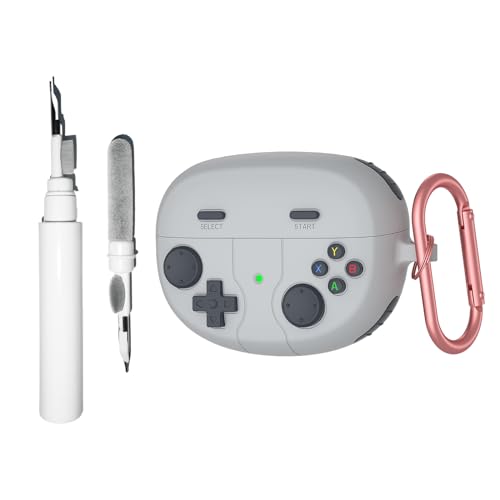 Silicone Case Compatible with Bose Ultra Open Earbuds with Cleaning Kit, Cute Game Design Soft Protective Cover Compatible with Bose Open Ear Cover - color: Gray
