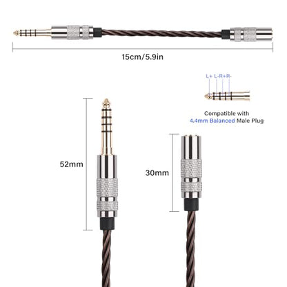 SinLoon 4.4mm to 3.5mm Audio Adapter Cable, Balanced Male to Stereo Female, HiFi Gold Plated OFC Braided Cord, 15cm Short Converter for Walkman DAP Headphone Amp (Bronze)