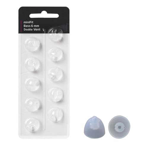 Hearing Aid Domes for Oticon MiniFit Double Vent Bass Domes: 3 Packs (6mm), Universal Domes for Oticon Hearing Aid Supplies - size: 3 Packs