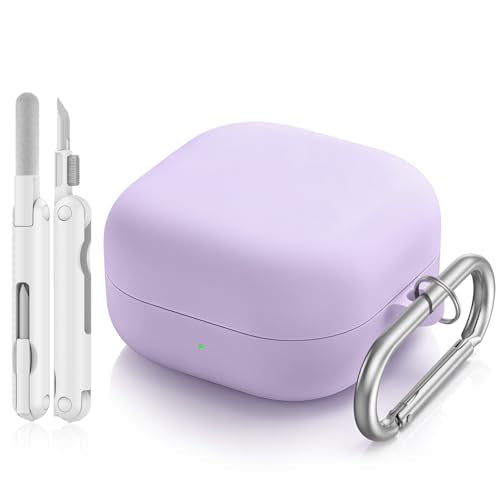Inesore for Galaxy Buds 4 Pro & Galaxy Buds 4 Case (Purple) | Skin Friendly Silicone Material, with A Multifunctional Cleaning Pen Tool and Keychain, Scratch Resistant, Slip Resistant - color: Purple