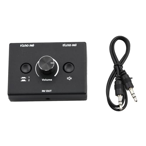CHICHIYANG Plug and Play 3.5mm Audio Switch Switcher 1x2/2x1 Bi-Directional Switcher with Cable, High Performance