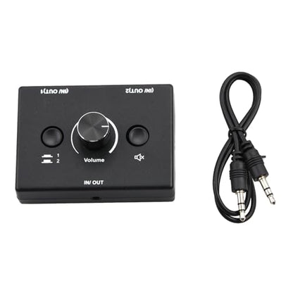 CHICHIYANG Plug and Play 3.5mm Audio Switch Switcher 1x2/2x1 Bi-Directional Switcher with Cable, High Performance