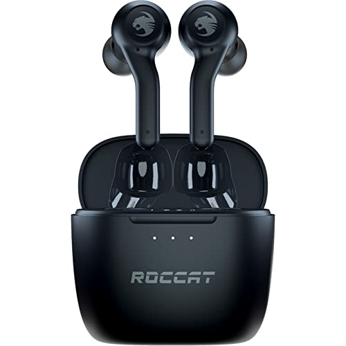 ROCCAT Syn Buds Air True Wireless Earbuds for Mobile Gaming with Dual-Microphones, for Nintendo Switch, Windows, 7, 8.1, 10, 11, Mac, iPad, and iPhone – Black