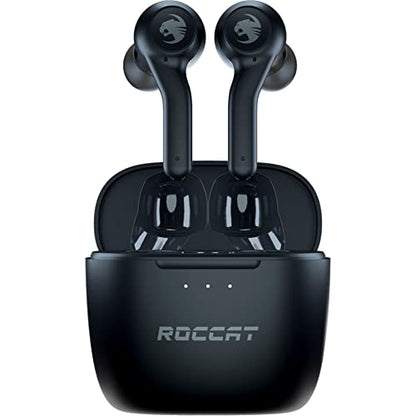 ROCCAT Syn Buds Air True Wireless Earbuds for Mobile Gaming with Dual-Microphones, for Nintendo Switch, Windows, 7, 8.1, 10, 11, Mac, iPad, and iPhone – Black