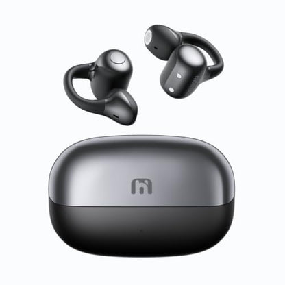 Open Ear Earbuds, Clip-On Wireless Headphones, Lightweight Secure Fit, 14mm Drivers Powerful Sound, 40H Playtime, Sweatproof Bluetooth 6.0 Glasses Friendly for Sports Running Workout Gift(Black)