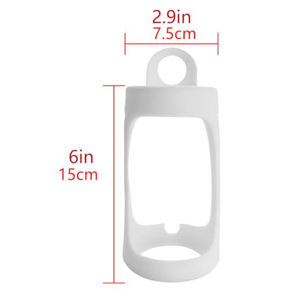 Geekria Silicone Speaker Case Cover Compatible with Bose SoundLink Revolve/Revolve II, Shockproof Protective Soft Skin Sleeve with Keychain Hook, Portable Travel Carrying Case (White) - color: White