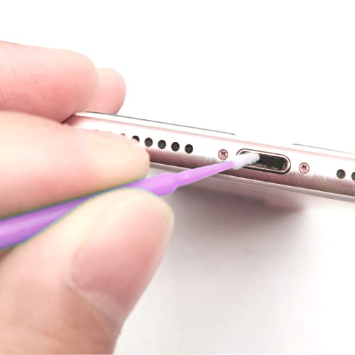 100 Pack Phone Charge Port Cleaning Tool kit,Bendable Mini Soft Round Brushes Cleaner Compatible with iPhone 11 Pro Speaker Tablet Camera Laptop Computer Smartphone, Pink - color: Pink