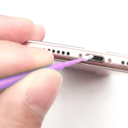 100 Pack Phone Charge Port Cleaning Tool kit,Bendable Mini Soft Round Brushes Cleaner Compatible with iPhone 11 Pro Speaker Tablet Camera Laptop Computer Smartphone, Pink - color: Pink
