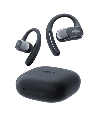 SHOKZ OpenFit Air - Open-Ear Headphones, True Wireless Earbuds, Water Resistant, Secure Earhooks for Daily Use, Black - color: Black